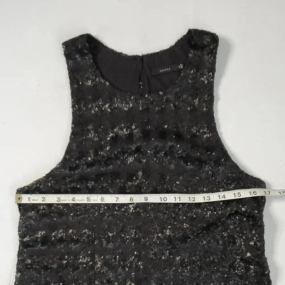 Aritzia Talula Canterbury Matte  Sequin Black Sz M - Picture 5 of 8